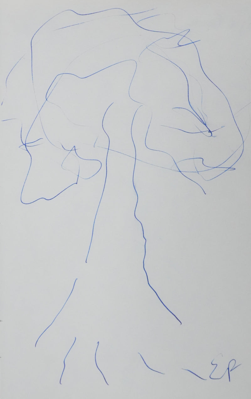 Edgar FAURE : Le feuillage bleu, Autographe et dessin original signé