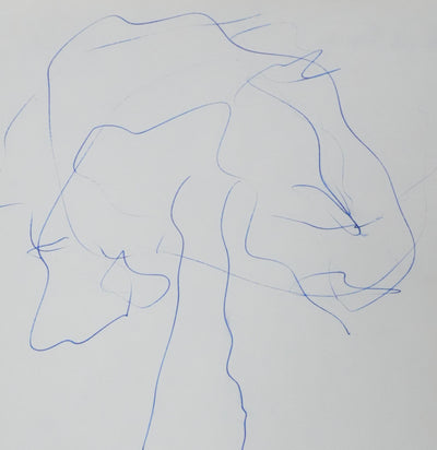 Edgar FAURE : Le feuillage bleu, Autographe et dessin original signé