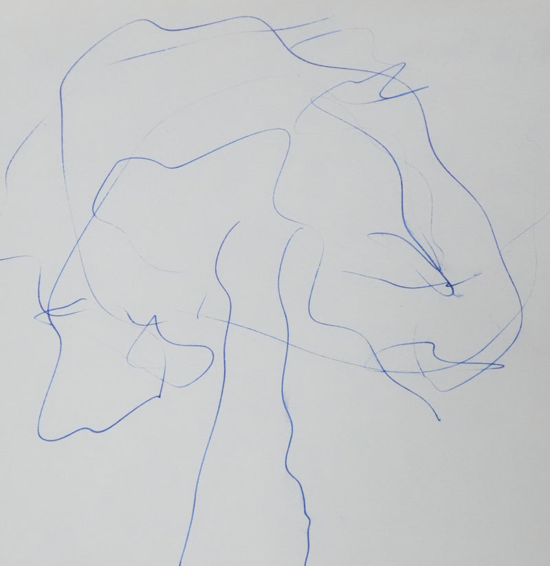 Edgar FAURE : Le feuillage bleu, Autographe et dessin original signé