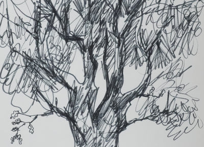 Jean LAMORLETTE : La noirceur de l'arbre, Dessin original signé