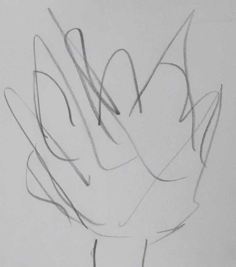 LAUTERBACH : Arbre en gris, Autographe et dessin original