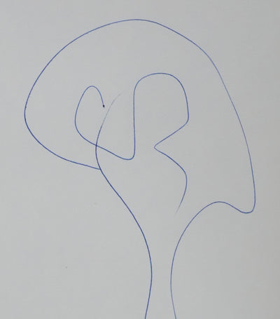 Roger BORDAZ : Silhouette végétale, Autographe et dessin original signé