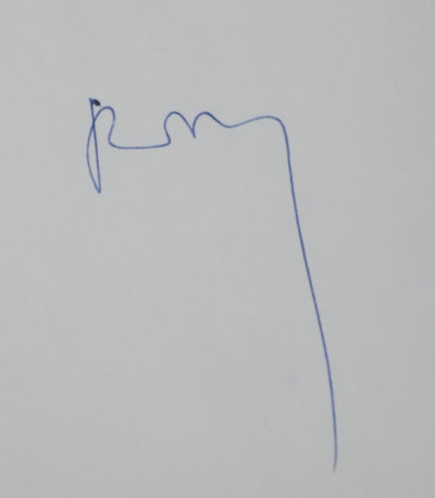 Roger BORDAZ : Silhouette végétale, Autographe et dessin original signé