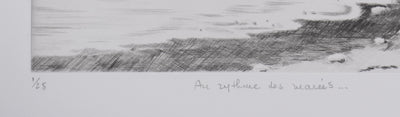 Camille COMBE : Au rythme des marées, Gravure originale signée