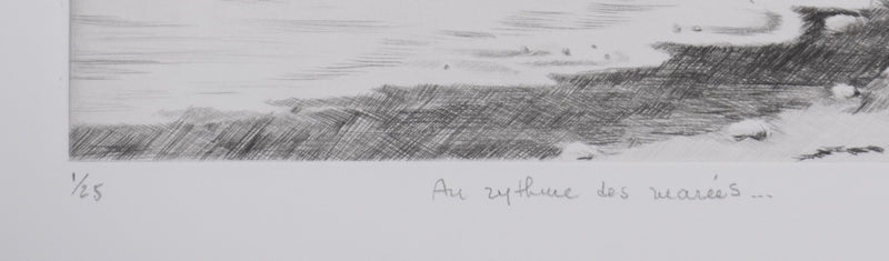 Camille COMBE : Au rythme des marées, Gravure originale signée