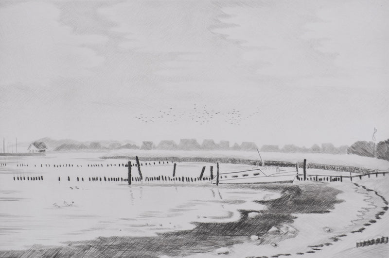 Camille COMBE : Au rythme des marées, Gravure originale signée