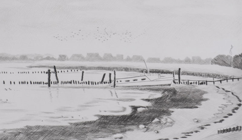 Camille COMBE : Au rythme des marées, Gravure originale signée