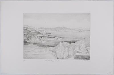 Camille COMBE : Des hauteurs de Patmos, Gravure originale signée