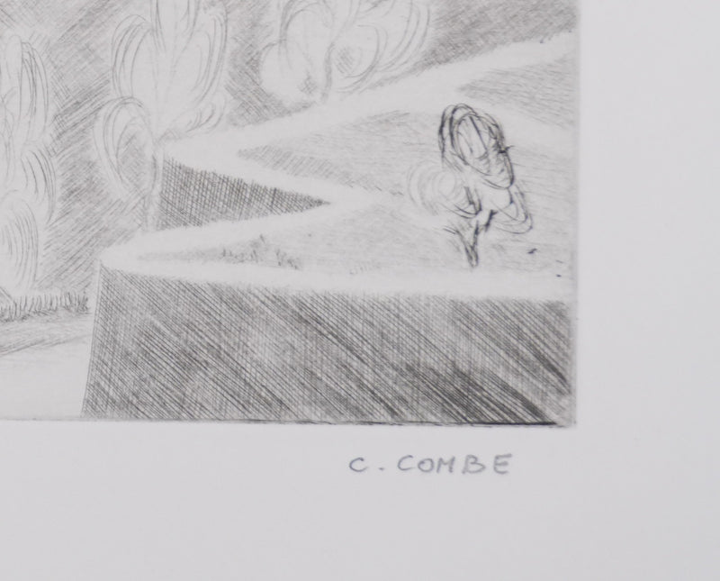 Camille COMBE : Des hauteurs de Patmos, Gravure originale signée