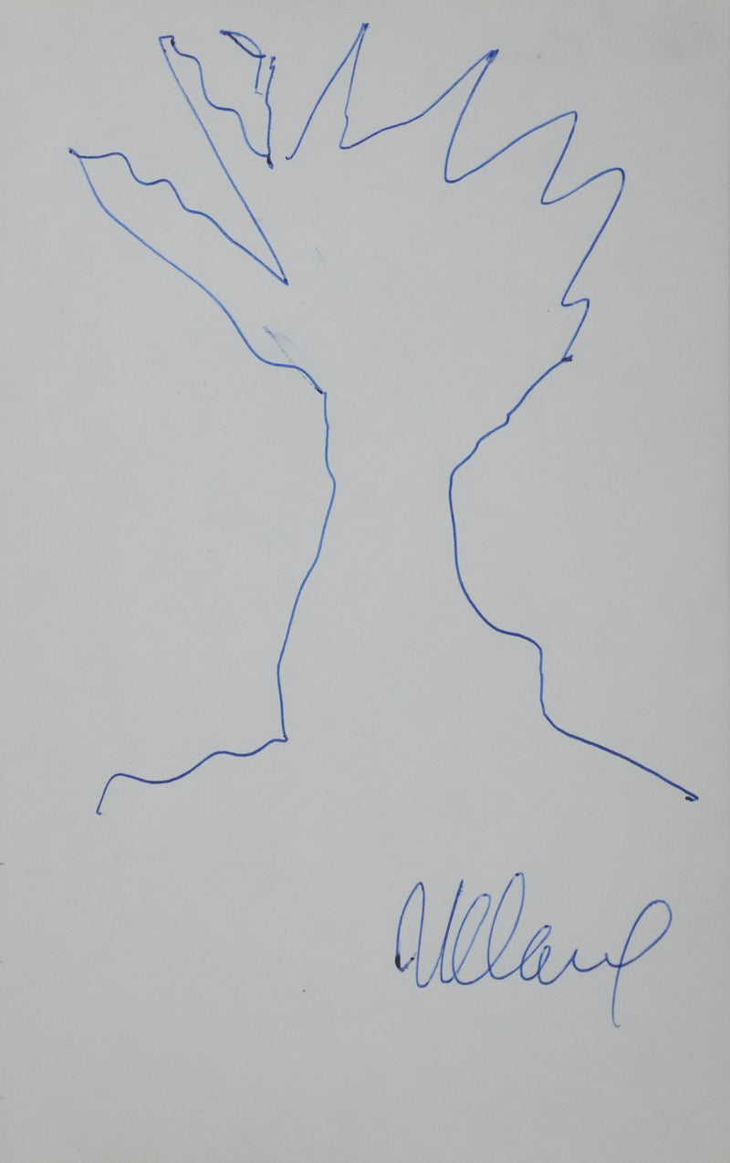 Maurice CLARCK : Un trait arborescent, Autographe et dessin original signé