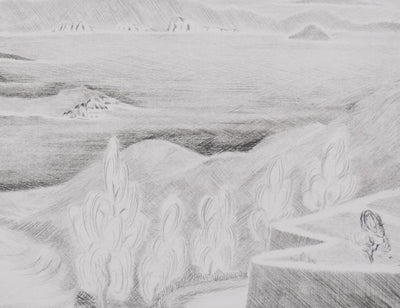 Camille COMBE : Des hauteurs de Patmos, Gravure originale signée