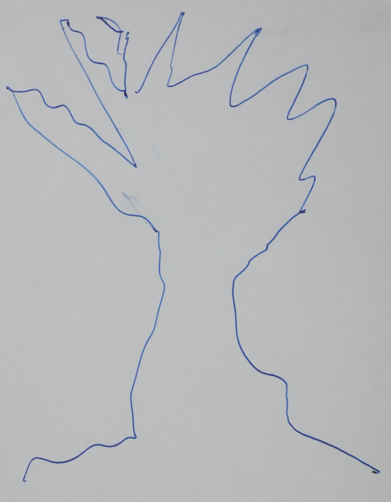 Maurice CLARCK : Un trait arborescent, Autographe et dessin original signé