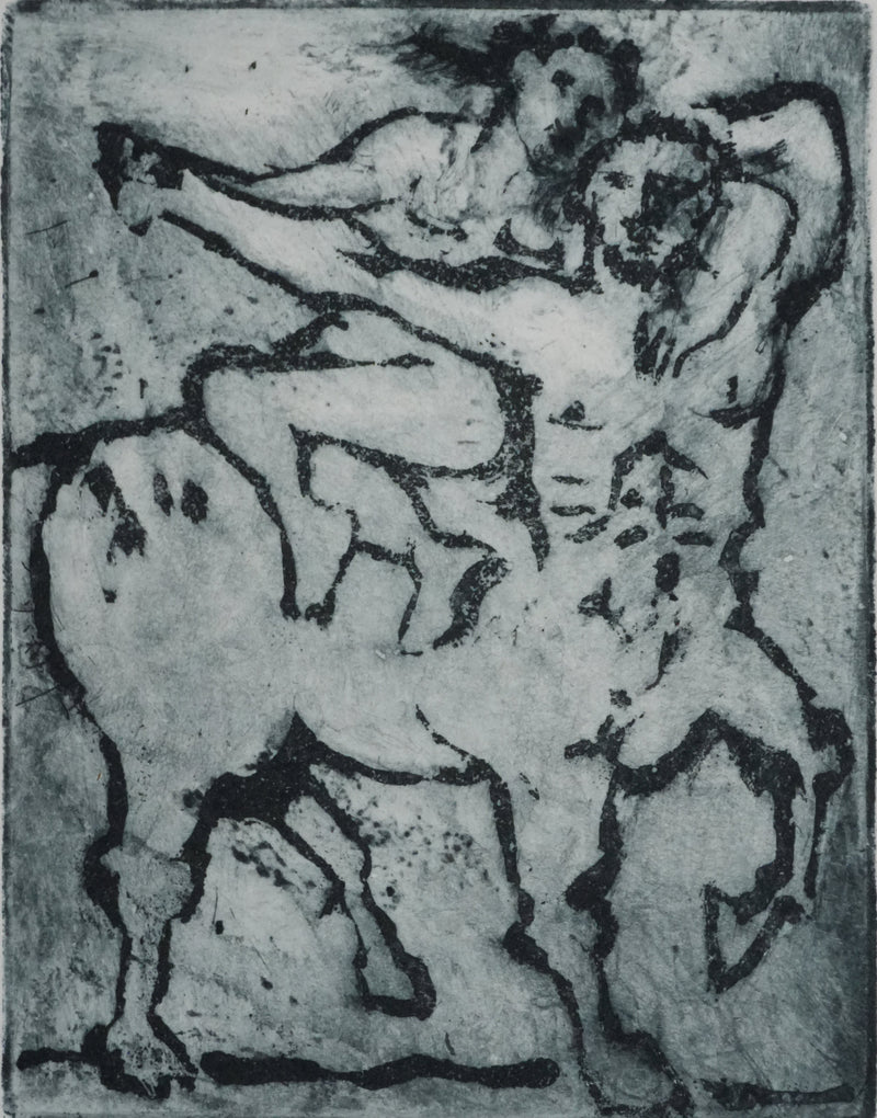Mija ALLOUCHES : Le centaure, Gravure originale signée