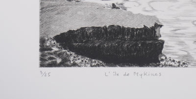 Camille COMBE : L'île de Mykines, Gravure originale signée