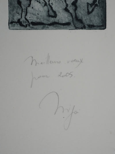 Mija ALLOUCHES : Le centaure, Gravure originale signée