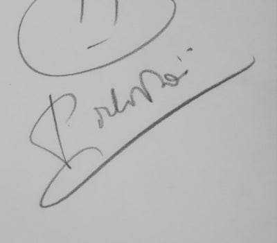 Pierre DELANOE : L'arbre gris, Autographe et dessin original signé