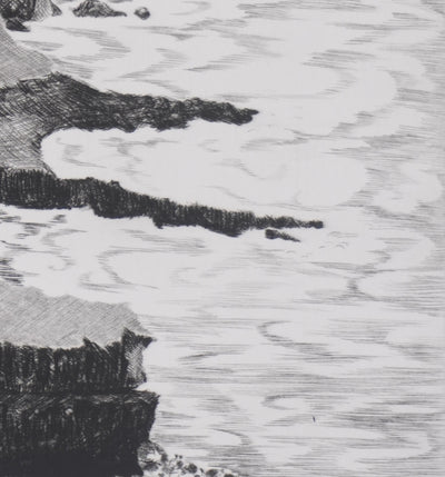 Camille COMBE : L'île de Mykines, Gravure originale signée