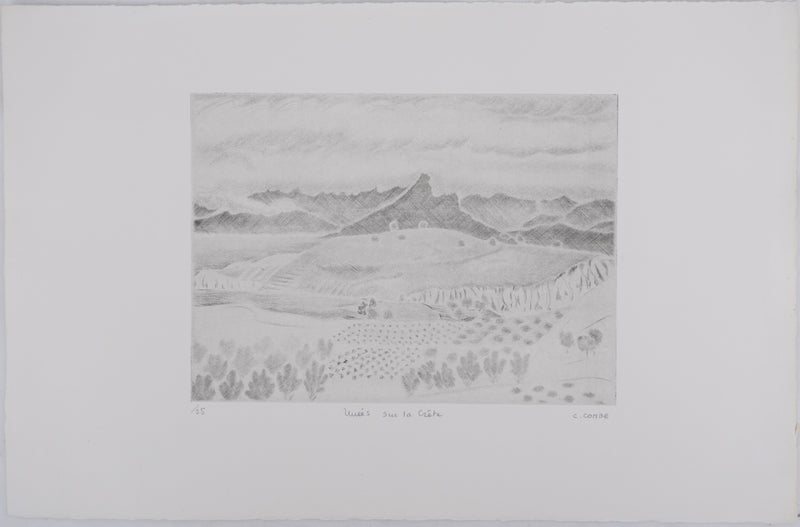 Camille COMBE : Ruées sur la Crète, Gravure originale signée
