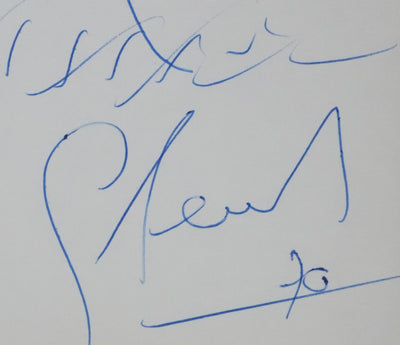 Gilbert BECAUD : L'arbre sur l'herbe, Autographe et dessin original signé