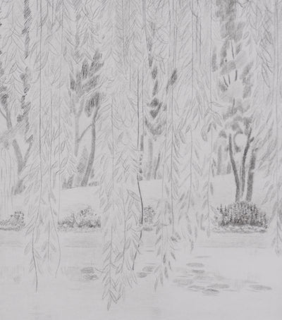 Camille COMBE : La brume argentée sur l'étang, Gravure originale signée