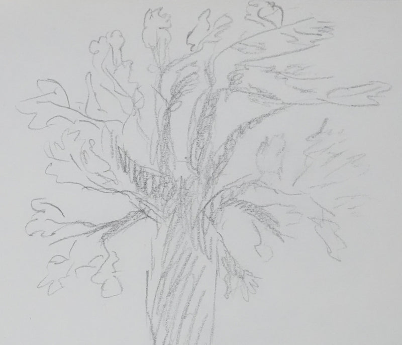 Luce FEYRER : Le grand arbre gris, Autographe et dessin original signé