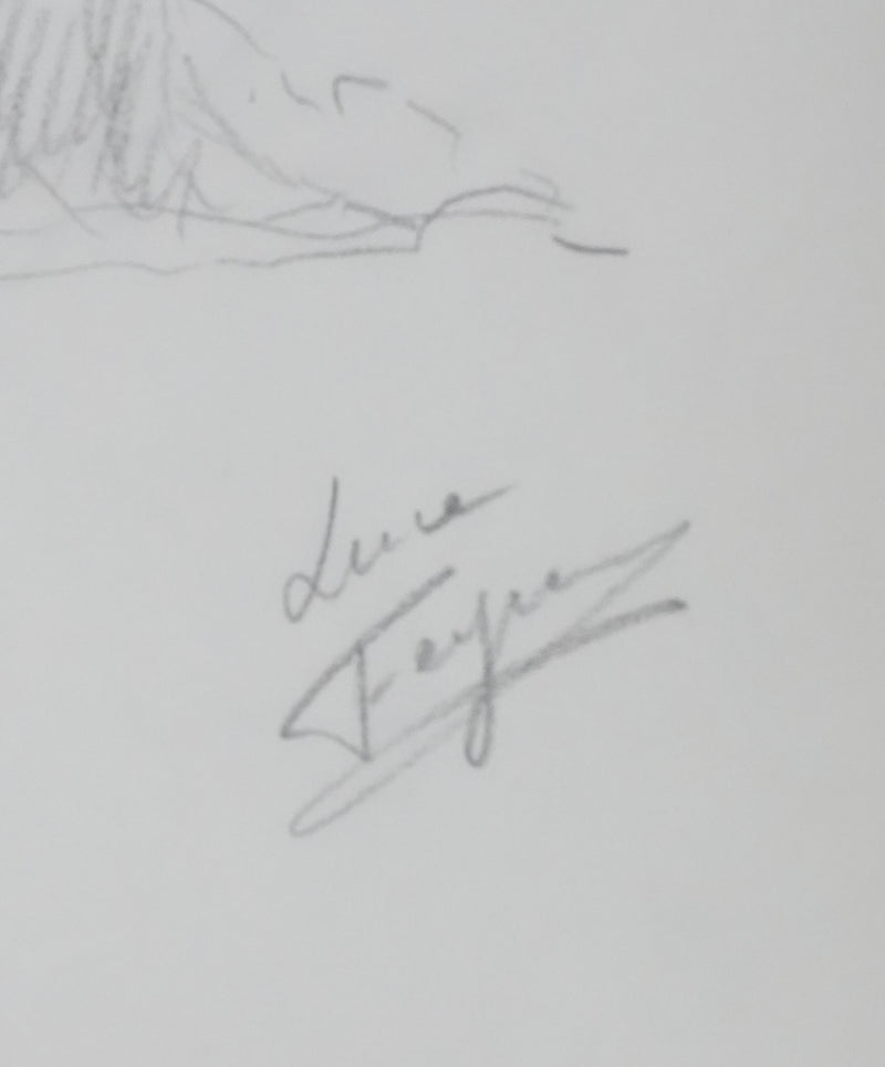 Luce FEYRER : Le grand arbre gris, Autographe et dessin original signé