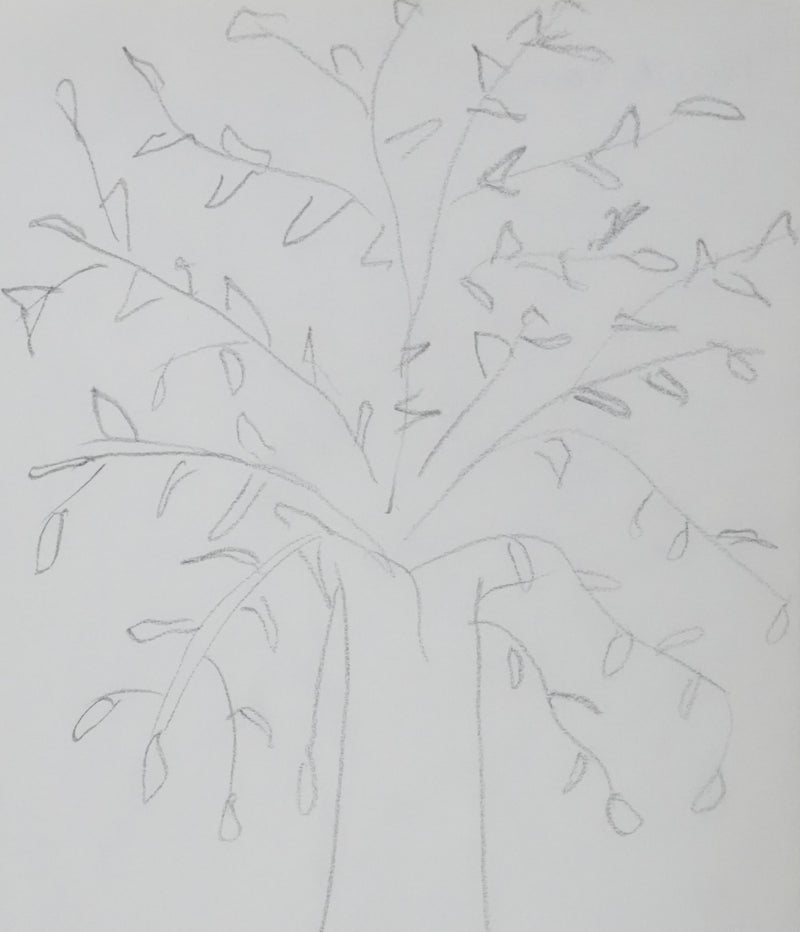 Michèle PERREIRA : Les feuilles grises, Autographe et dessin original signé