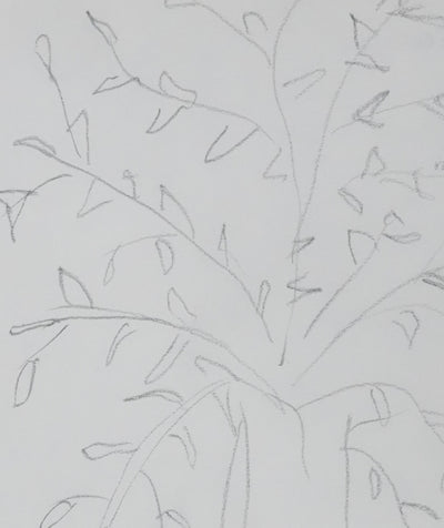 Michèle PERREIRA : Les feuilles grises, Autographe et dessin original signé