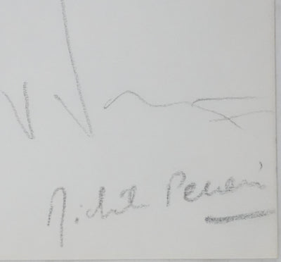 Michèle PERREIRA : Les feuilles grises, Autographe et dessin original signé