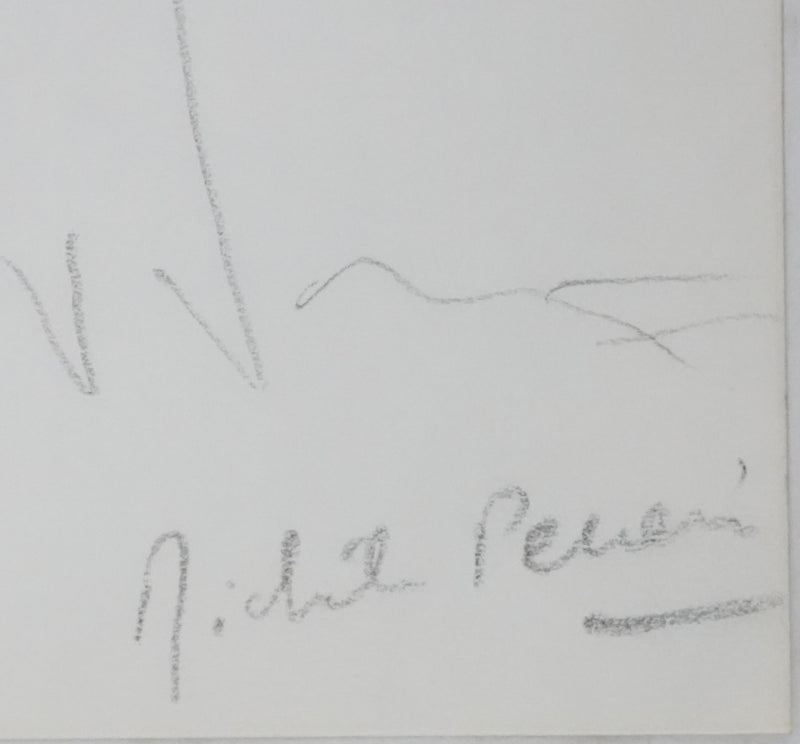 Michèle PERREIRA : Les feuilles grises, Autographe et dessin original signé