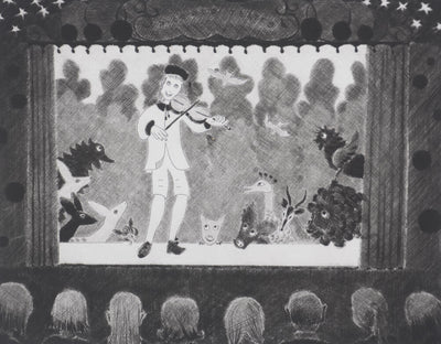 Camille COMBE : Le violon enchanté, Gravure originale signée