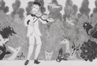Camille COMBE : Le violon enchanté, Gravure originale signée