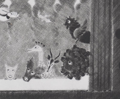 Camille COMBE : Le violon enchanté, Gravure originale signée