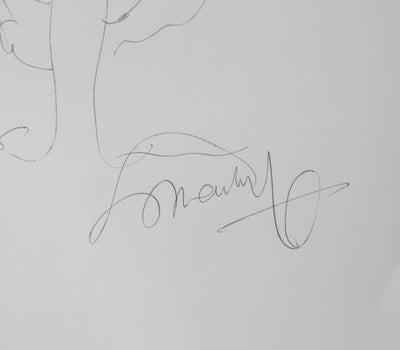 RP MARTIN : L'arbuste, Autographe et dessin original signé