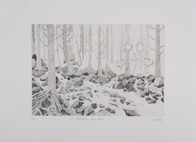 Camille COMBE : La jubilation des eaux, Gravure originale signée