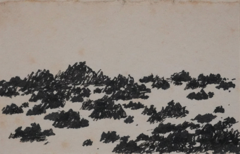 Victorien GALIERE : Paysage rocheux, Dessin original signé