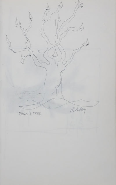 Pierre-Yves TREMOIS : L'arbre en noir, Dessin original signé