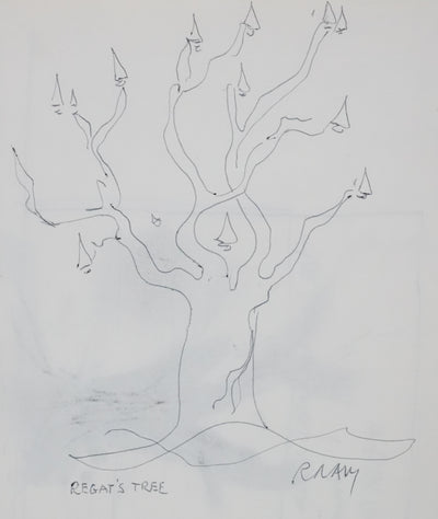 Pierre-Yves TREMOIS : L'arbre en noir, Dessin original signé