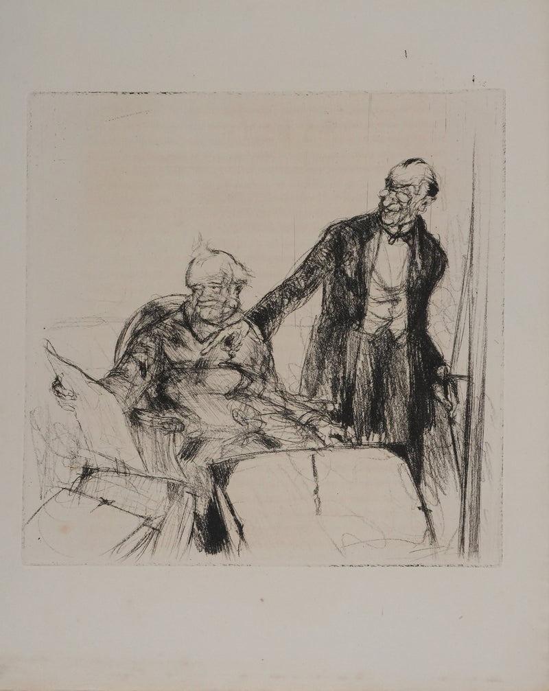 Armand COUSSENS : Lecture matinale, Gravure originale