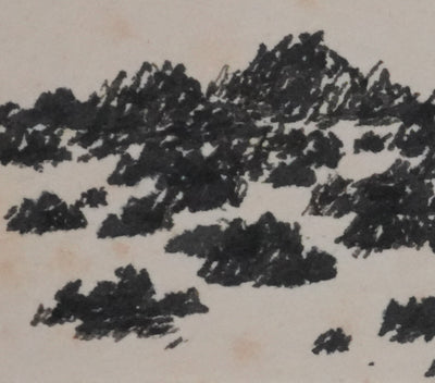 Victorien GALIERE : Paysage rocheux, Dessin original signé