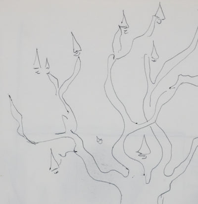 Pierre-Yves TREMOIS : L'arbre en noir, Dessin original signé