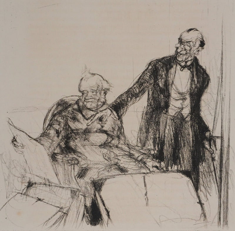 Armand COUSSENS : Lecture matinale, Gravure originale