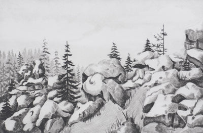 Camille COMBE : La vie des pierres, Gravure originale signée
