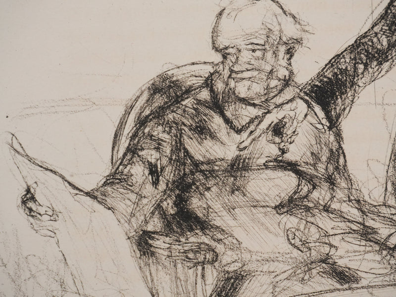 Armand COUSSENS : Lecture matinale, Gravure originale