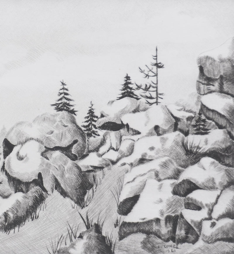 Camille COMBE : La vie des pierres, Gravure originale signée