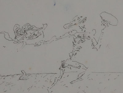 Victorien GALIERE : Le butin s'envolant, Dessin original