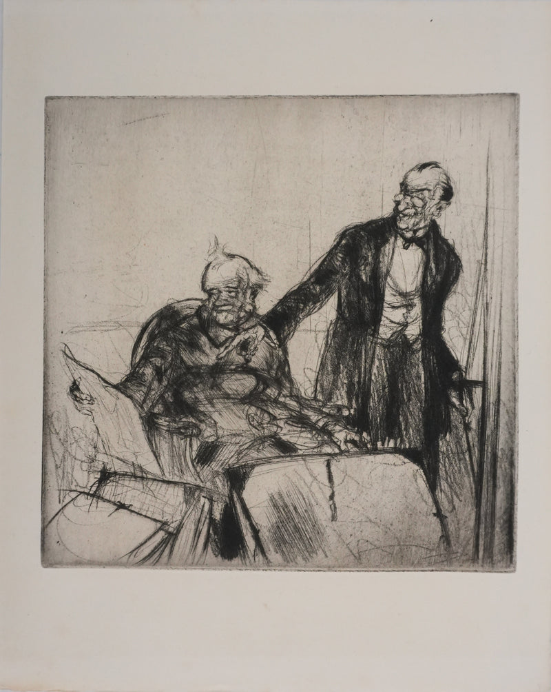 Armand COUSSENS : Lecture matinale, Gravure originale