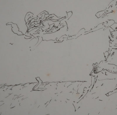 Victorien GALIERE : Le butin s'envolant, Dessin original