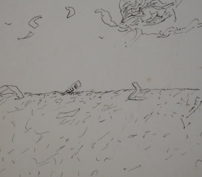 Victorien GALIERE : Le butin s'envolant, Dessin original