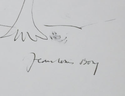 Jean-Louis BORY : Les fleurs dans les branches, Autographe et dessin original signé
